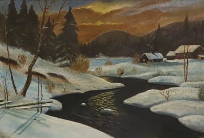 WINTER LANDSCAPE, OIL ON CANVAS