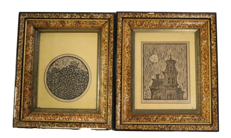 (2) FRAMED WOODBLOCK PRINTS, SGND. GORMAN