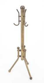 MINIATURE BRASS CLOTHES / HAT TREE