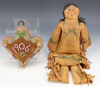 NATIVE AMERICAN DOLL AND PINCUSHION