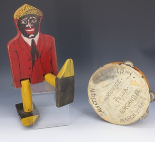 BLACK AMERICANA FIGURE AND TAMBOURINE