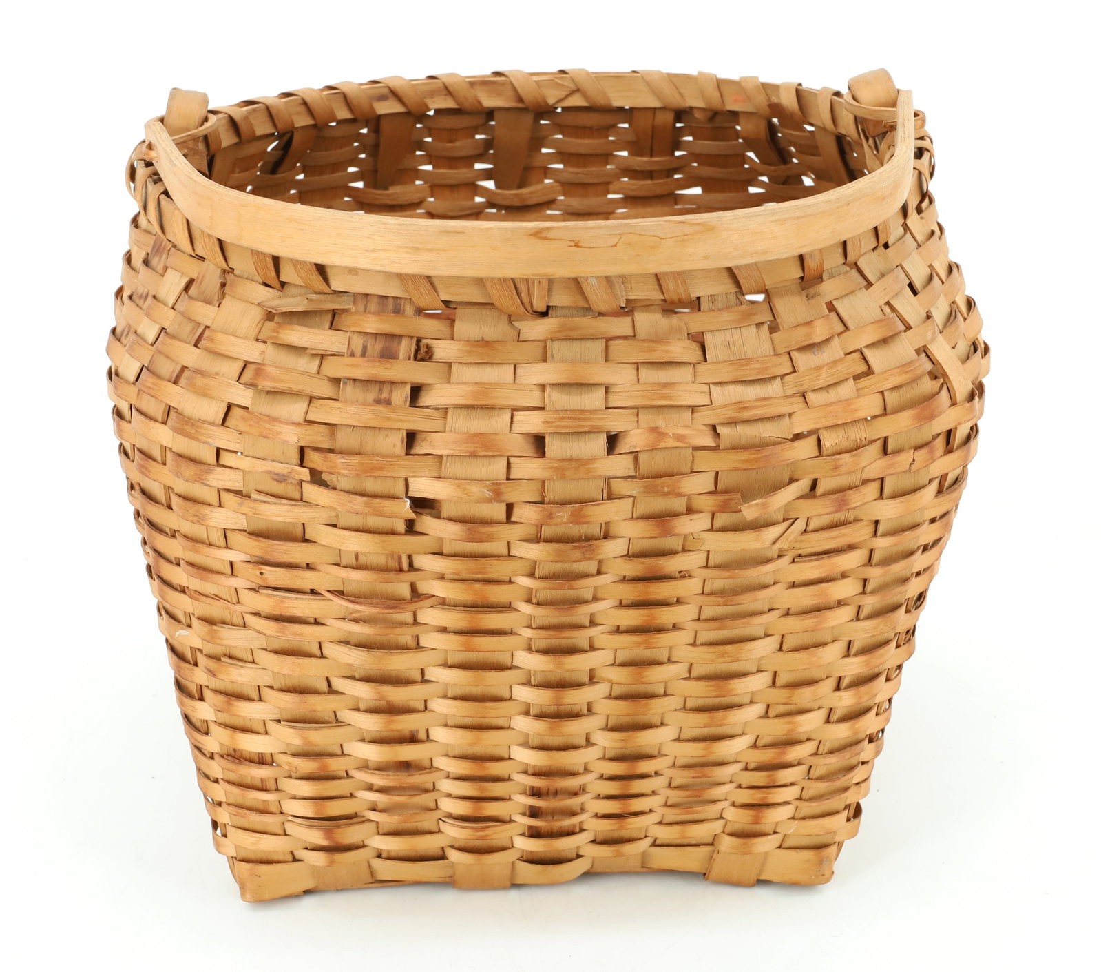 VINTAGE NATIVE AMERICAN "TOURIST" BASKET: SWING HANDLE WITH WRAPPED RIM. 10 1/4" H. X 12 1/2". PLEASE READ CAREFULLY - Terms for Purchasing and Shipping of Auction Items. Please read carefully before bidding. Hartzell?s Auction Gallery. Hartz