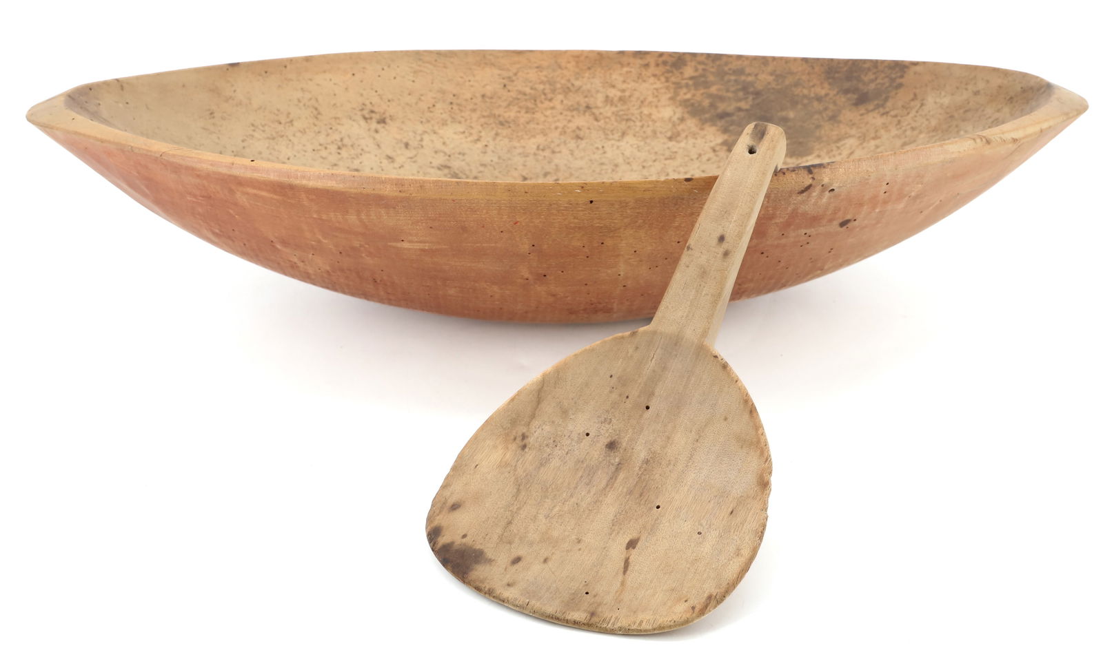 PAINTED WOODEN TRENCHER, BOWL (1 of 4)