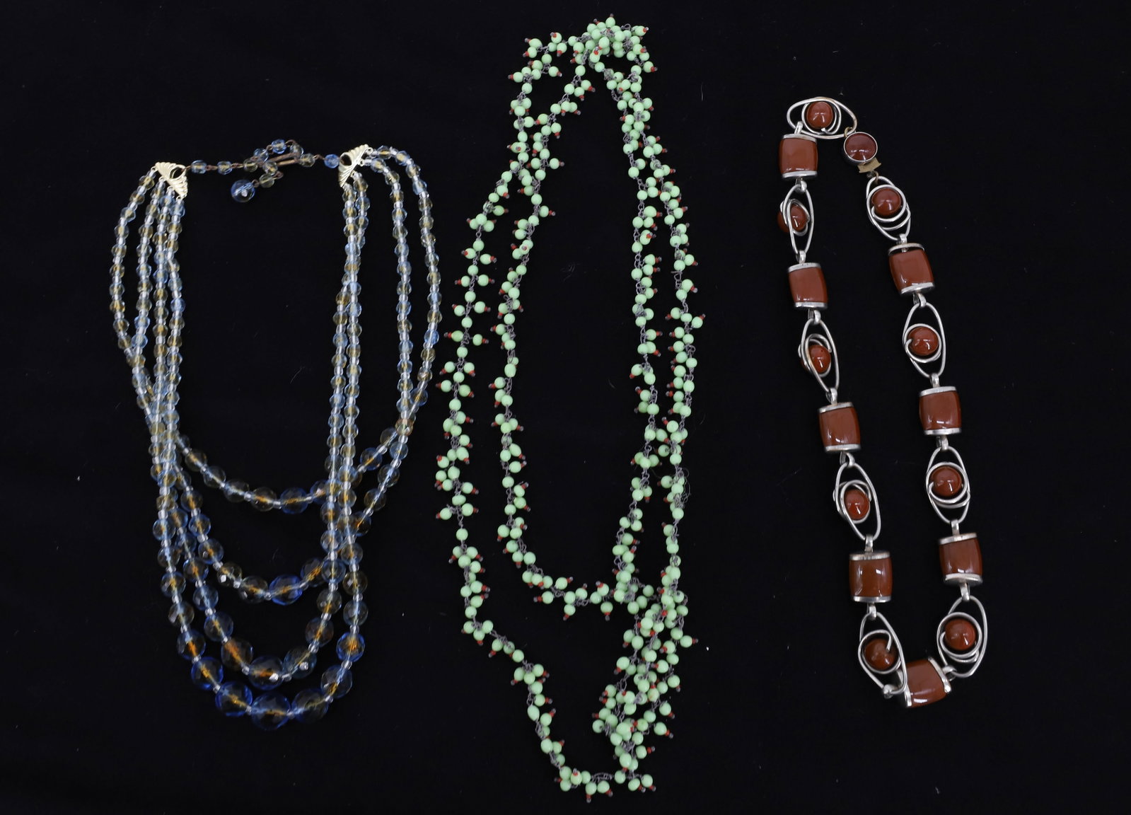 VINTAGE COSTUME JEWELRY LOT: THREE STRANDS CZECH BEADS PLEASE READ CAREFULLY - Terms for Purchasing and Shipping of Auction Items. Please read carefully before bidding. Hartzell?s Auction Gallery. Hartzell's Auction Gallery will 