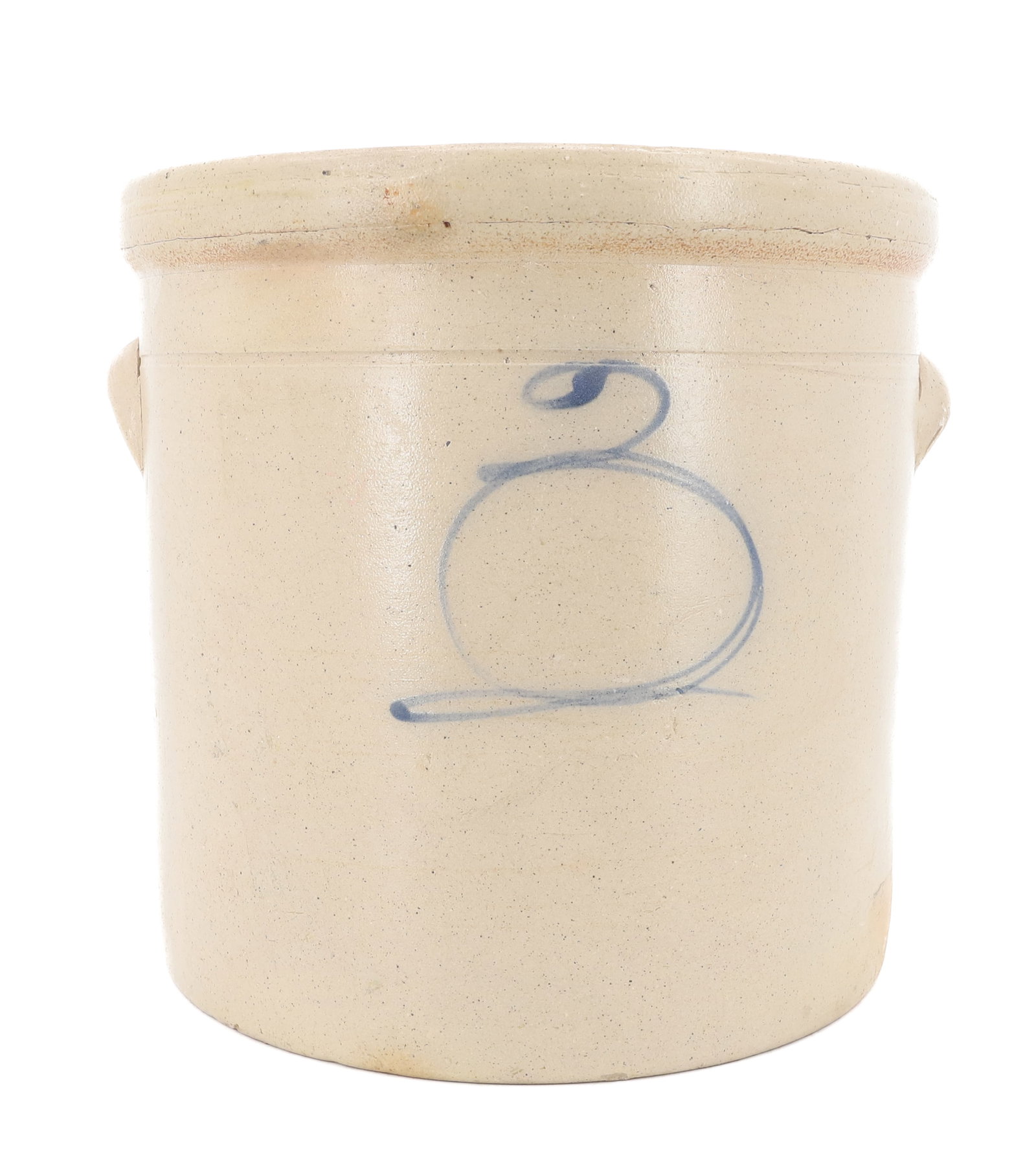 THREE-GALLON DECORATED CROCK: STYLIZED "3" ON FRONT. 10 1/2" X 11". PLEASE READ CAREFULLY - Terms for Purchasing and Shipping of Auction Items. Please read carefully before bidding. Hartzell?s Auction Gallery. Hartzell's Auction G