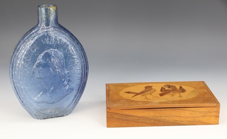 G. WASHINGTON FLASK AND PRESIDENTIAL DINNER CARDS