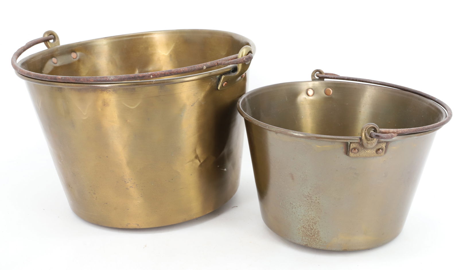 (2) ANTIQUE BRASS PAILS (1 of 5)