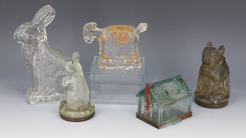 LOT OF GLASS CANDY CONTAINERS