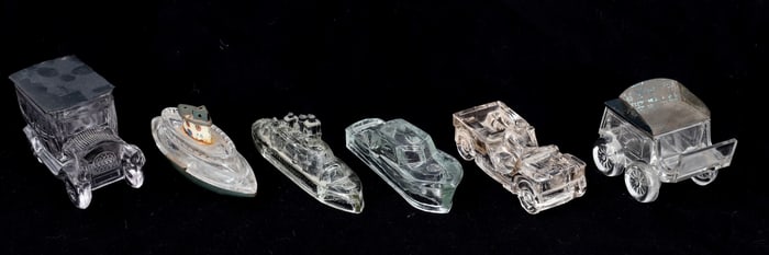 LOT OF GLASS CANDY CONTAINERS