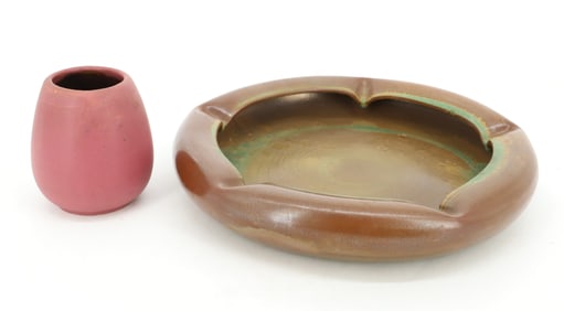 FULPER VASE AND POTTERY BOWL