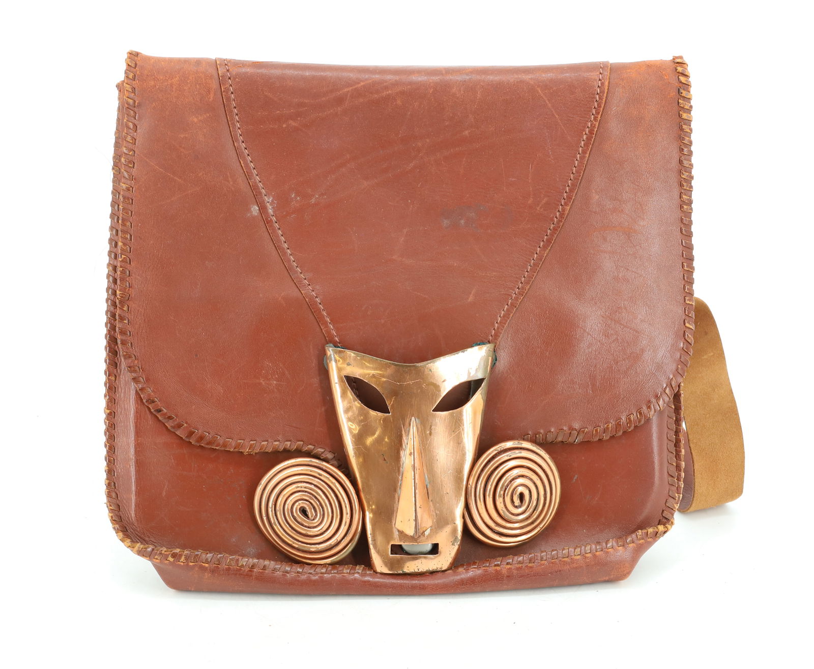 VINTAGE LEATHER PURSE WITH METALWORK (1 of 5)