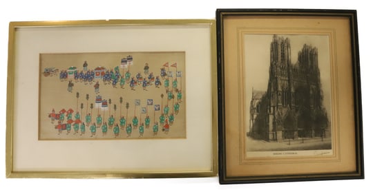 CHINESE PAINTING AND CATHEDRAL ETCHING