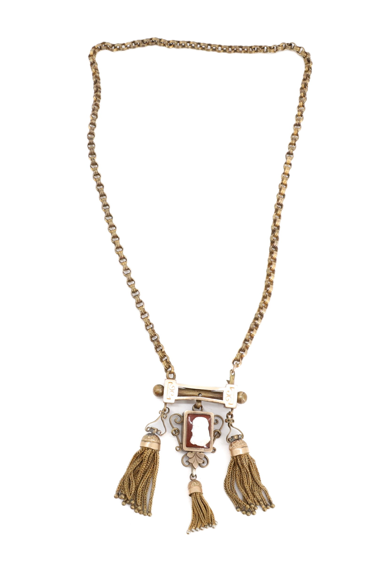 VICTORIAN CAMEO / PORTRAIT NECKLACE: GOLD-FILLED WITH CAMEO AND PHOTO INSERTED ON OPPOSITE. PLEASE READ CAREFULLY - Terms for Purchasing and Shipping of Auction Items. Please read carefully before bidding. Hartzell?s Auction Gallery. Har