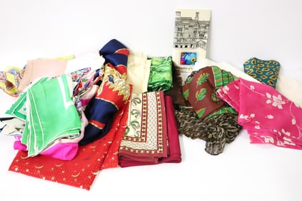 LARGE LOT OF SCARVES AND HANKIES