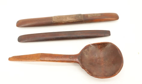LOT OF EARLY WOODENWARE