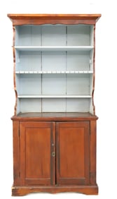 19TH C. TWO-PIECE COUNTRY CUPBOARD