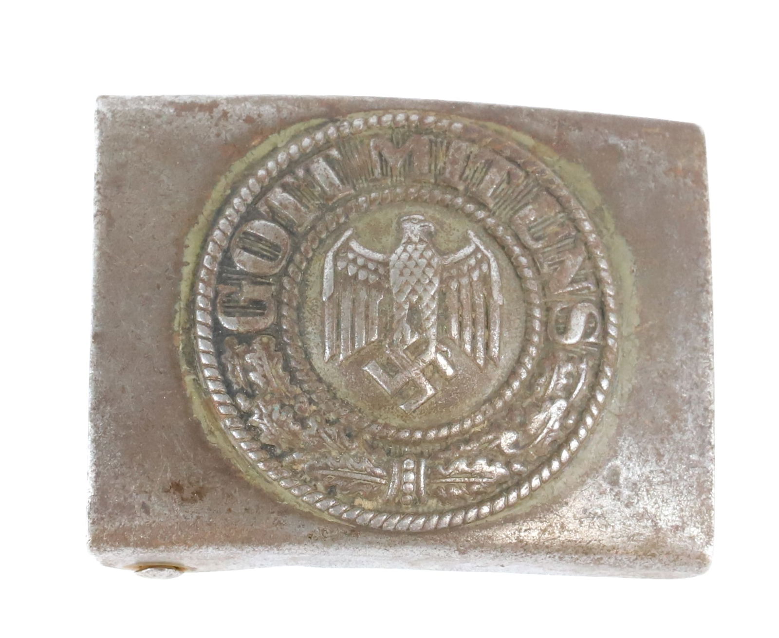 GERMAN WWI "HEER" BELT BUCKLE: 2 1/2" X 2" PLEASE READ CAREFULLY BEFORE BIDDING. ALL PAYMENTS MUST BE MADE BEFORE ITEMS CAN BE SHIPPED. BUYERS CAN PAY VIA LIVE AUCTIONEERS PAYMENT CENTER IF HAVING ITEMS SHIPPED OR WITH CASH, CHECK,