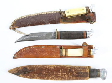(4) EARLY HUNTING KNIVES