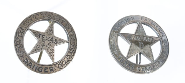 (2) TEXAS RANGER BADGES