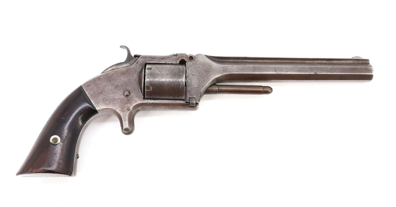 SMITH AND WESSON MODEL 2 REVOLVER: 32 CAL RIM FIRE, SERIAL# 18326, 6" BARREL ANTIQUE OR BLACK POWDER, NO REGISTRATION OR TRANSFER REQUIRED PLEASE READ CAREFULLY BEFORE BIDDING. ALL PAYMENTS MUST BE MADE BEFORE ITEMS CAN BE SHIPPED. BUY