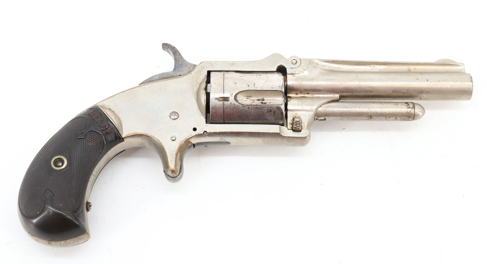 J.M. MARLIN POCKET REVOLVER: 32 STANDARD, SERIAL# NA, 3" BARREL - CIRCA 1875 ANTIQUE OR BLACK POWDER, NO REGISTRATION OR TRANSFER REQUIRED PLEASE READ CAREFULLY BEFORE BIDDING. ALL PAYMENTS MUST BE MADE BEFORE ITEMS CAN BE SHIPPE