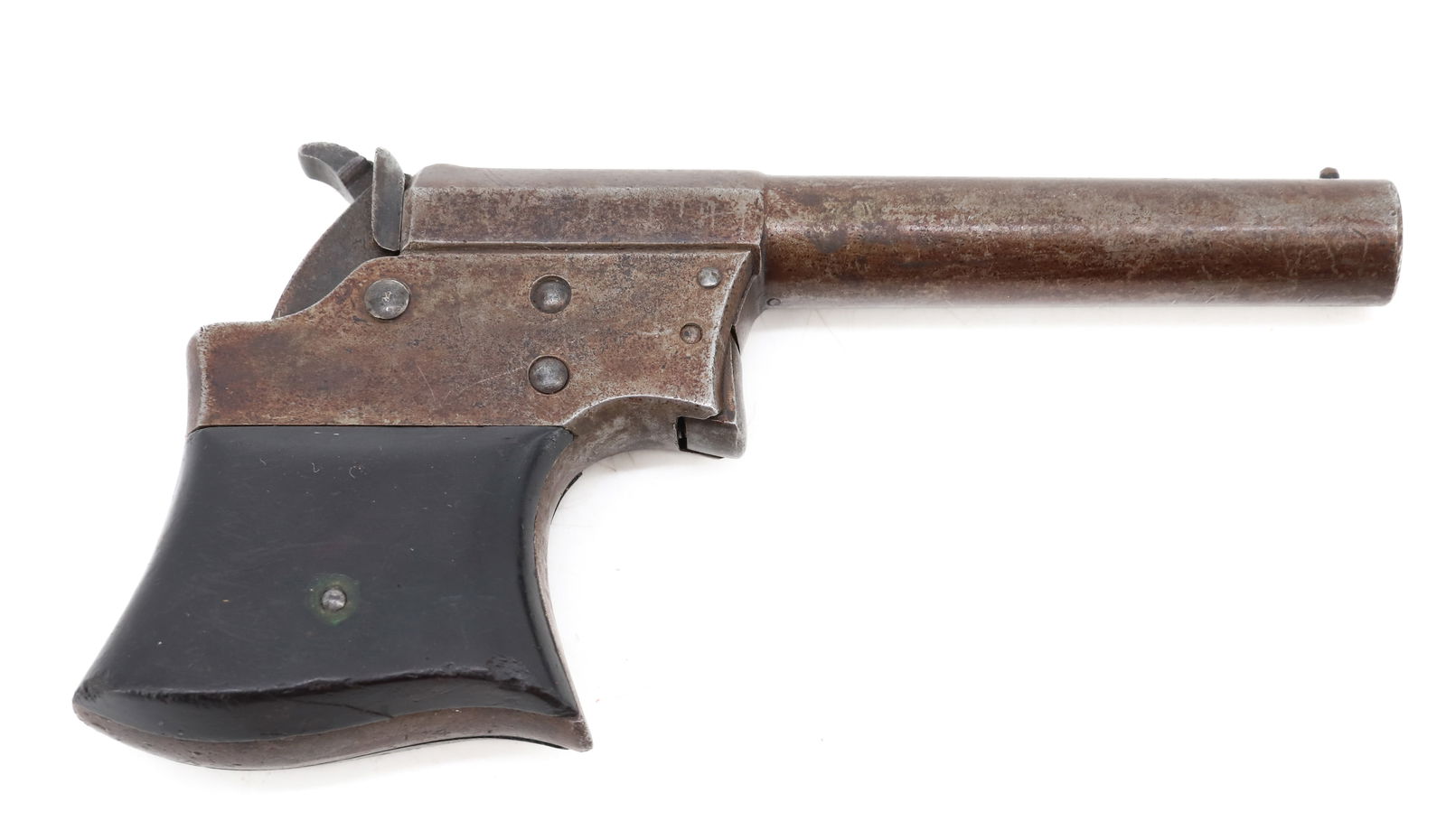 COLT THIRD MODEL DERRINGER: 41 RIM FIRE, SEVERAL STAMPED NUMBERS ON FRAME, 2 1/2" NICKEL ANTIQUE OR BLACK POWDER, NO REGISTRATION OR TRANSFER REQUIRED PLEASE READ CAREFULLY BEFORE BIDDING. ALL PAYMENTS MUST BE MADE BEFORE ITEMS