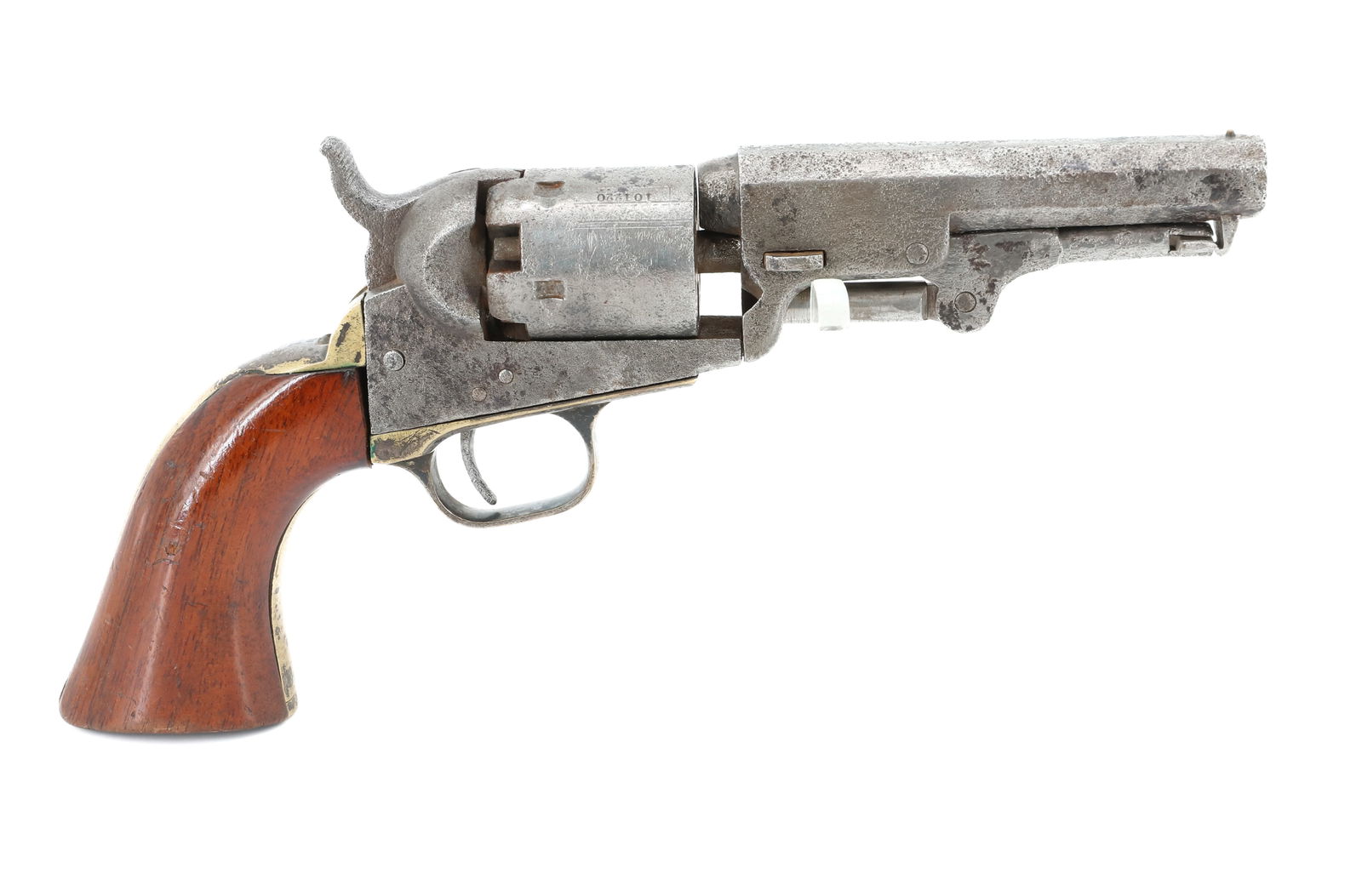 COLT POCKET REVOLVER MODEL 1849: 31 CAL, SERIAL# 101220, MFG. 1855 - 4" BARREL ANTIQUE OR BLACK POWDER, NO REGISTRATION OR TRANSFER REQUIRED PLEASE READ CAREFULLY BEFORE BIDDING. ALL PAYMENTS MUST BE MADE BEFORE ITEMS CAN BE SHIPPED.