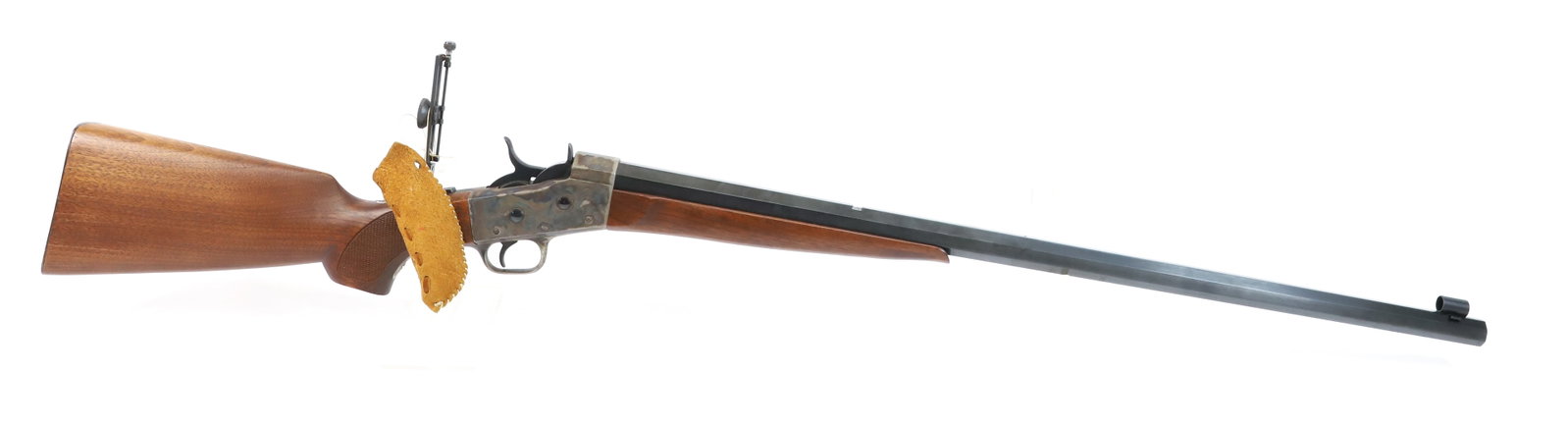 PEDERSOLI REMINGTON ROLLING BLOCK RIFLE: 45-70 CAL, SERIAL# RO6418, SINGLE SHOT, 30" BARREL - CASE COLORS THIS GUN REQUIRES A BACKGROUND CHECK, FEDERAL FIREARMS LICENSE. OR TRANSFER TO AN FFL HOLDER PLEASE READ CAREFULLY BEFORE BIDDING. ALL 