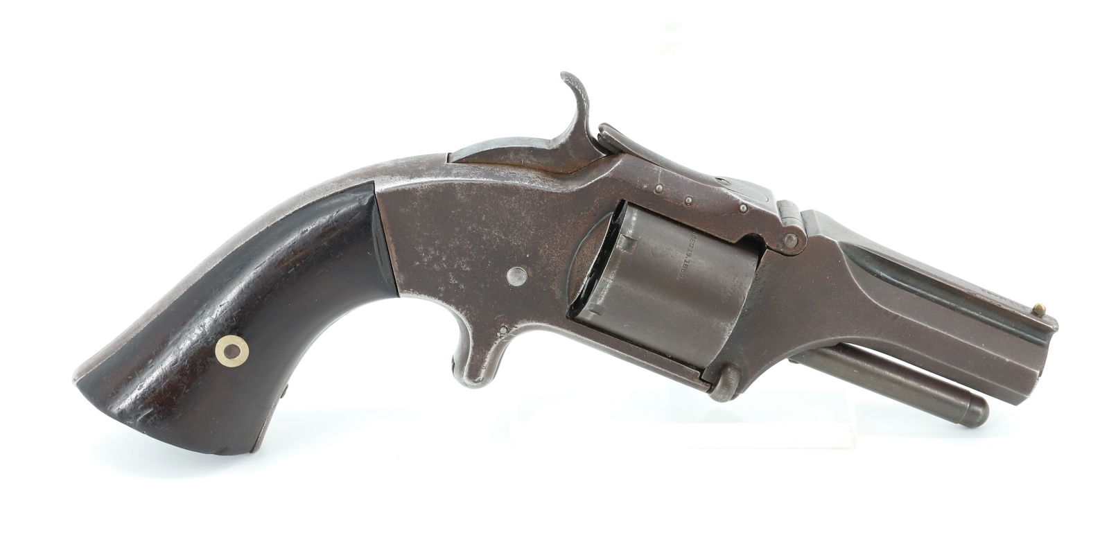 SMITH AND WESSON NO. 2 REVOLVER: 32 CAL, SERIAL# 40887, 2 1/2" BARREL ANTIQUE OR BLACK POWDER, NO REGISTRATION OR TRANSFER REQUIRED PLEASE READ CAREFULLY BEFORE BIDDING. ALL PAYMENTS MUST BE MADE BEFORE ITEMS CAN BE SHIPPED. BUYERS C