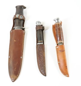 (3) EARLY HUNTING KNIVES