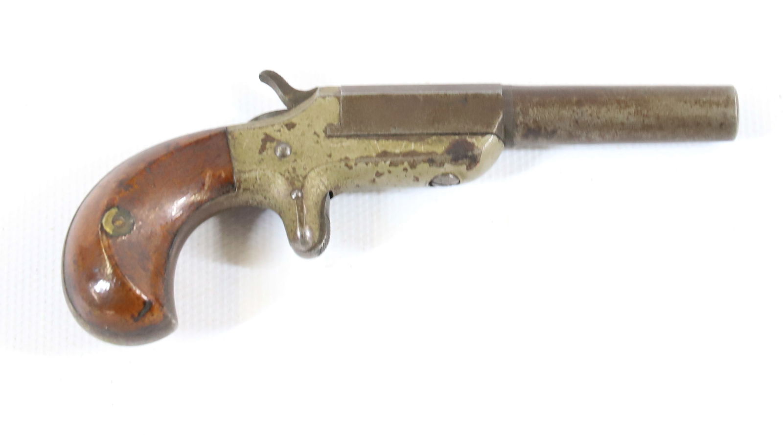 EARLY VEST POCKET REVOLVER: 2 1/2" BARREL. #414. POSSIBLY E. ALLEN. -PICK-UP FOR THIS AUCTION WILL BE ON MONDAY NOVEMBER 3RD, TUESDAY NOVEMBER 4TH, WEDNESDAY NOVEMBER 5TH, AND THURSDAY NOVEMBER 6TH FROM 9:00 AM TILL 3:00 PM. TO