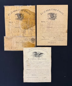 LOT OF CIVIL WAR  AND 20TH C. DISCHARGE PAPERS