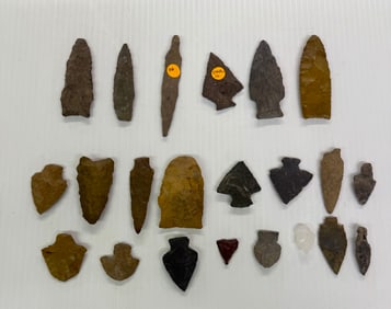 LOT OF (2) CASES OF CARVED STONE ARTIFACTS