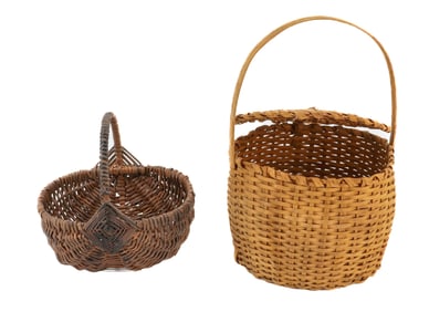 (2) PETITE-SIZE HANDLED BASKETS