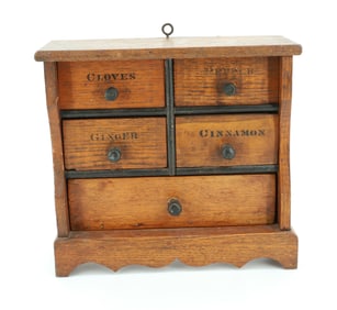 WOODEN SPICE BOX WITH DRAWERS