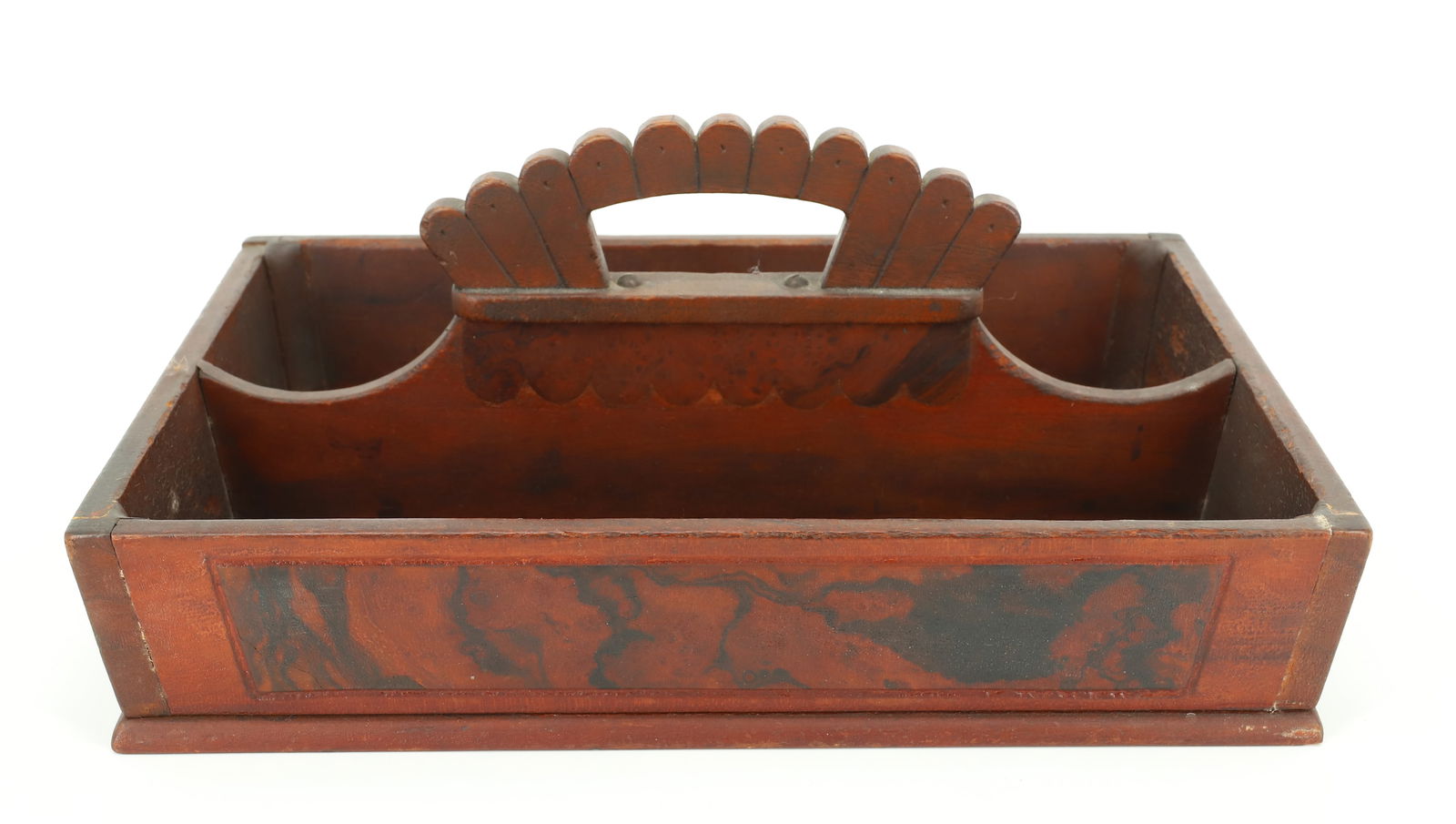 DECORATED WOODEN CUTLERY BOX (1 of 4)