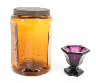 AMBER STORAGE JAR AND AMETHYST SALT