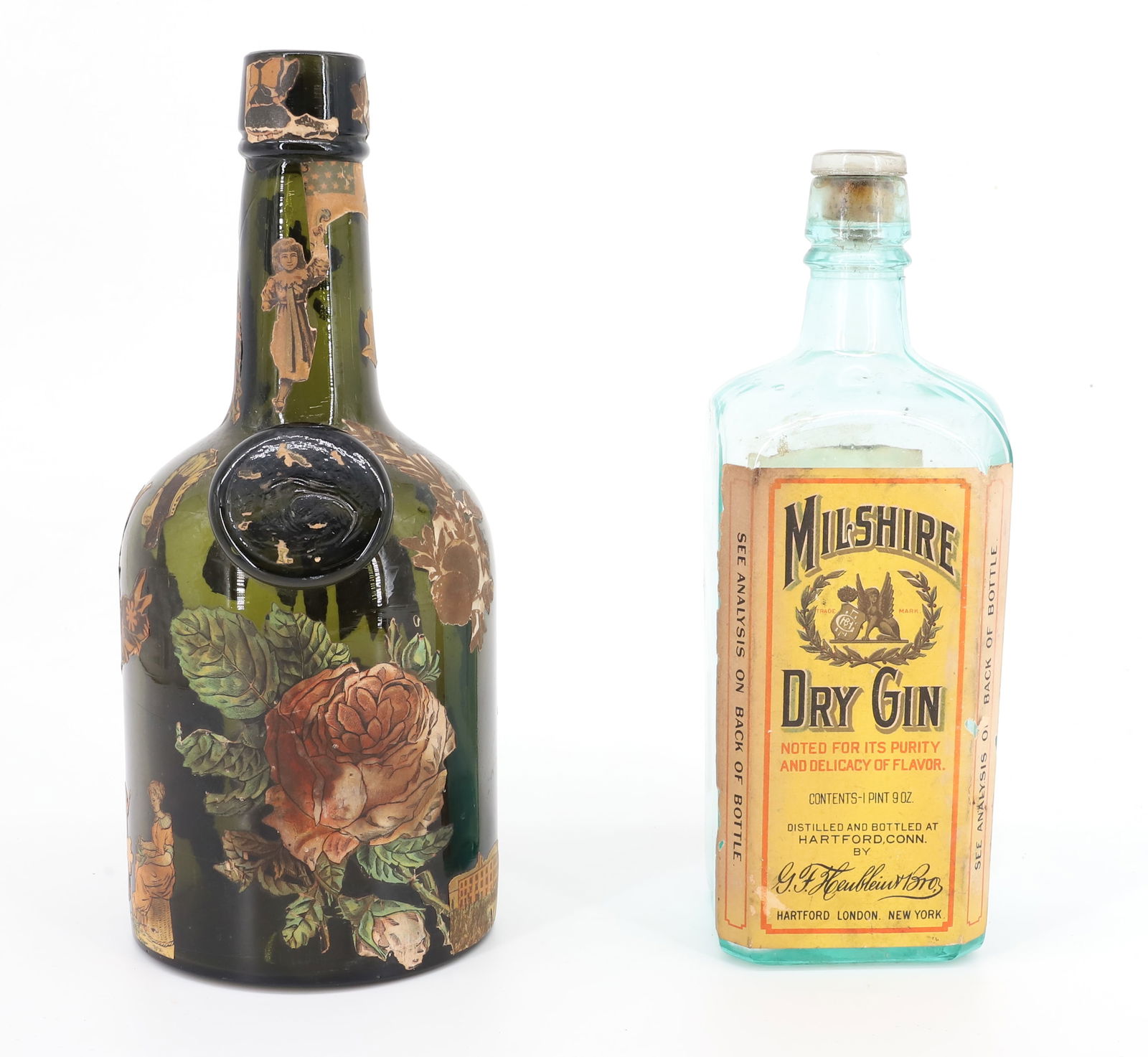 DECOUPAGE  LIQUOR BOTTLE WITH GIN BOTTLE (1 of 6)