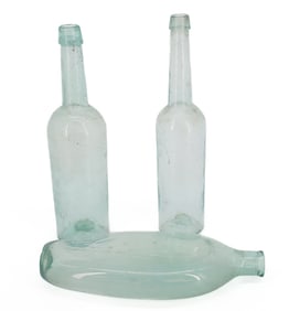 (3) BLOWN GLASS BOTTLES