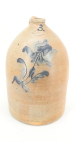 NEWARK, NJ BLUE DECORATED STONEWARE JUG