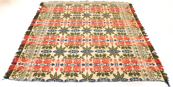 19TH C. MULTI-COLOR COVERLET