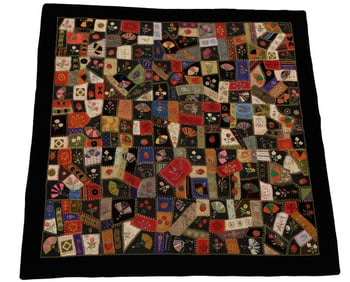 EXCEPTIONAL VICTORIAN CRAZY QUILT