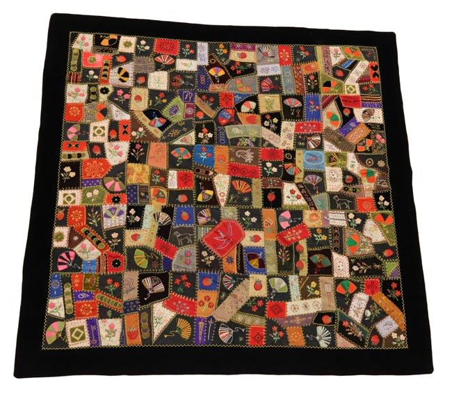 EXCEPTIONAL VICTORIAN CRAZY QUILT (1 of 14)