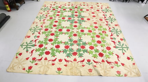 19TH CENTURY HAND STITCHED QUILT