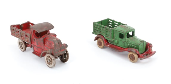 (2) CAST IRON TOY TRUCKS