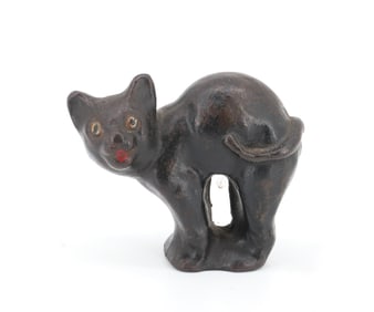 CAST IRON HUBLEY SCARY HALLOWEEN CAT DOOR STOP