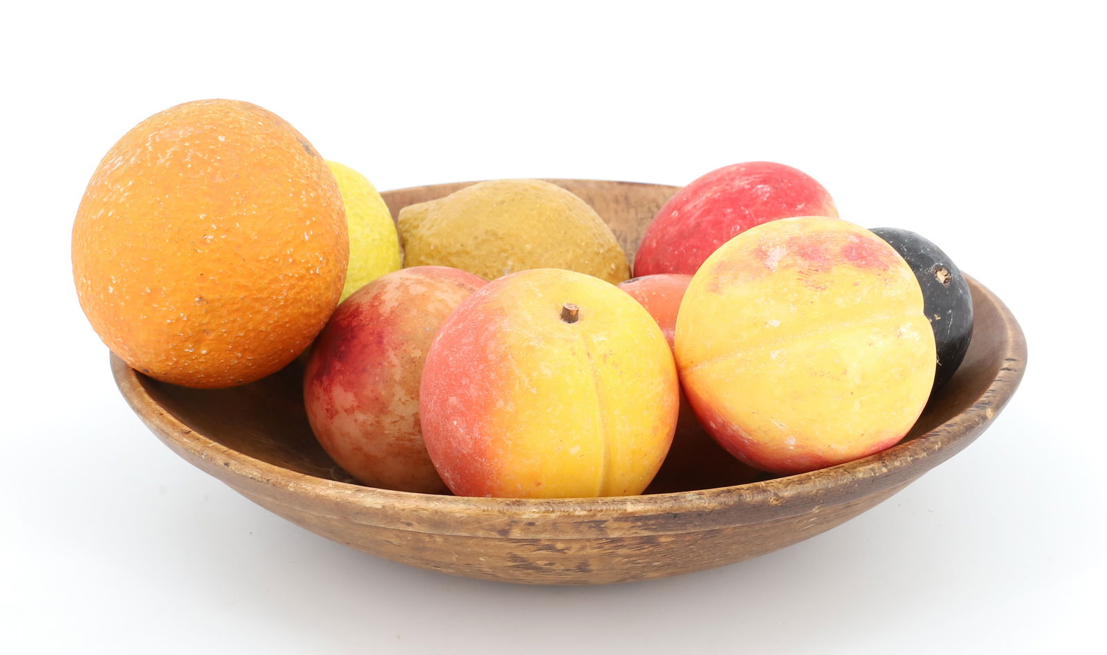 LOT OF STONE FRUIT IN WOODEN BOWL (1 of 3)