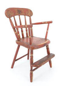 PAINT DECORATED DOLL HIGH CHAIR