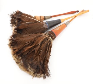 (3) ANTIQUE FEATHER DUSTERS