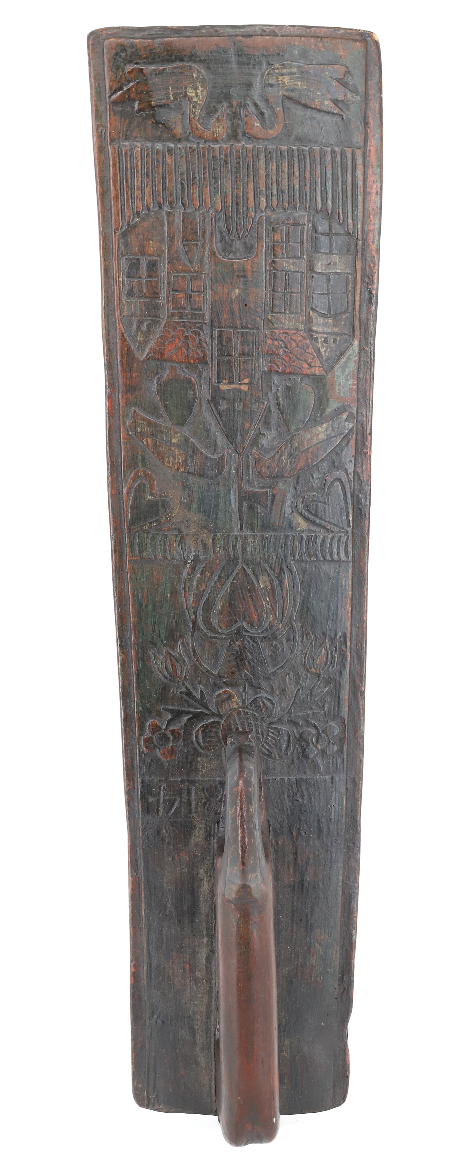 EARLY 19TH CENTURY CARVED EUROPEAN MANGLE BOARD (1 of 8)
